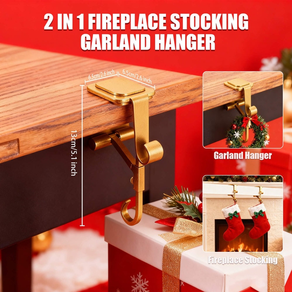🔥 HOT SALE 50% OFF 🔥 2 In 1 Adjustable Christmas Garland & Stocking Hanger